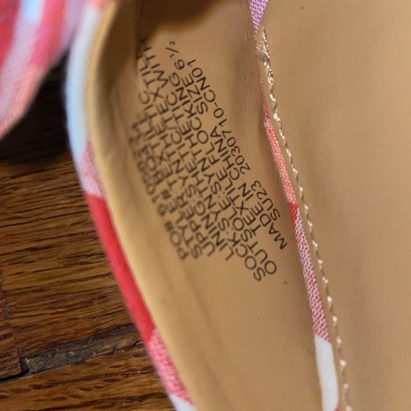 New! J. Crew Printed Gingham bow-heel mules in Bohemian Red Wildfire 6.5 - Picture 5 of 5